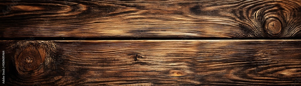 Fototapeta premium Close-up of Aged Rustic Wooden Planks with Knots