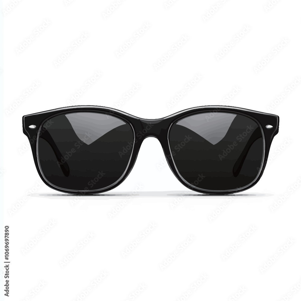 Black sunglasses isolated on white background. 3D rendering Black sunglasses isolated on white background. 3D rendering