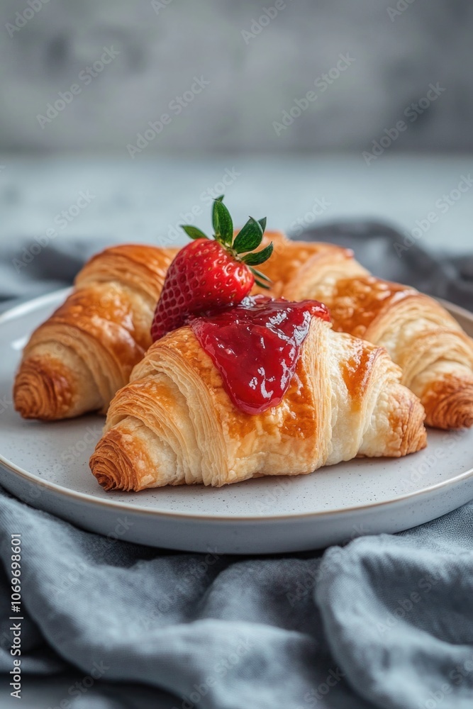 Croissants with Strawberry Croissants with Strawberry