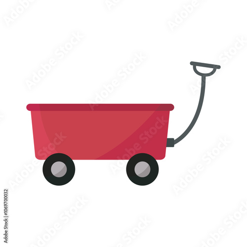 Garden carts vector illustration on white background. Lawn carts for hauling and farm or ranch use.
