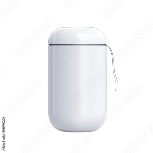 3D Render of Dental Floss with Sleek Plastic Container and Partly Pulled Out Floss