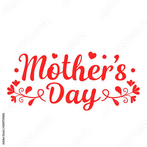 Happy Mother's Day Minimal typography design on white background