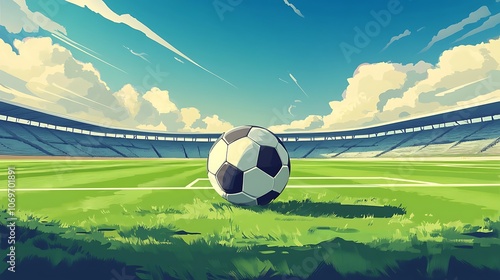 Soccer ball in the Stadium