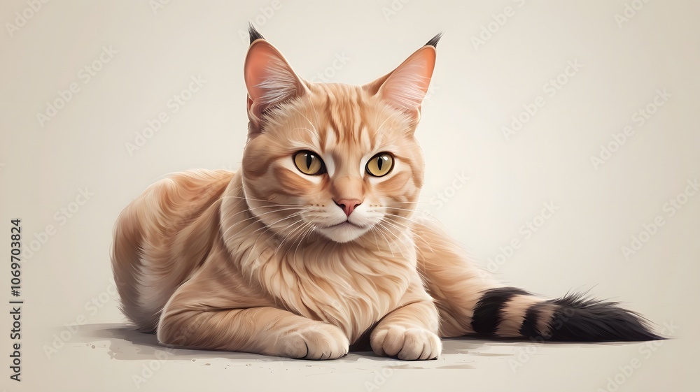 View of adorable Cute domestic domestic cat View of adorable Cute domestic domestic cat