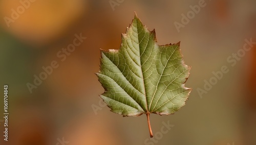 A highly detailed, close-up photograph of a single, freshly fallen leaf, showcasing its intricate texture