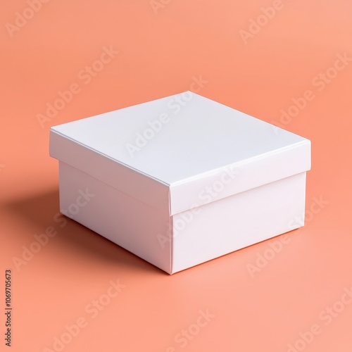 Blank Mockup Box on Minimal Background photo