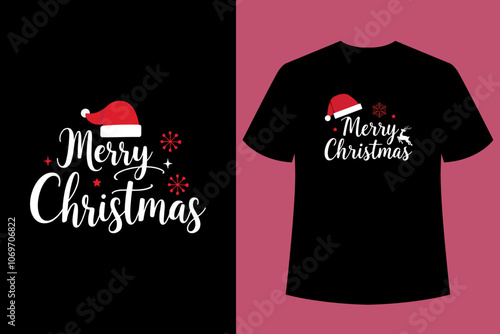 Christmas typography t-shirt design. Vintage t-shirt design.Happy Christmas.