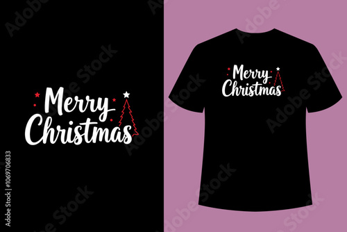 Christmas typography t-shirt design. Vintage t-shirt design.Happy Christmas.