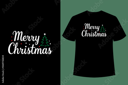 Christmas typography t-shirt design. Vintage t-shirt design.Happy Christmas.