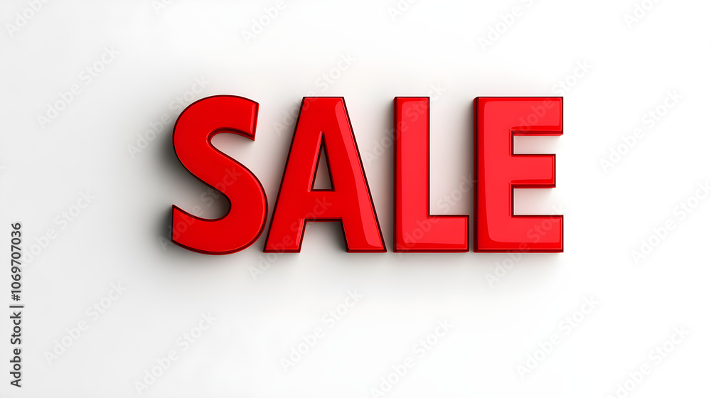 The word 'SALE' in bold, red, capital letters with a subtle shadow effect on a plain white background The word 'SALE' in bold, red, capital letters with a subtle shadow effect on a plain white background