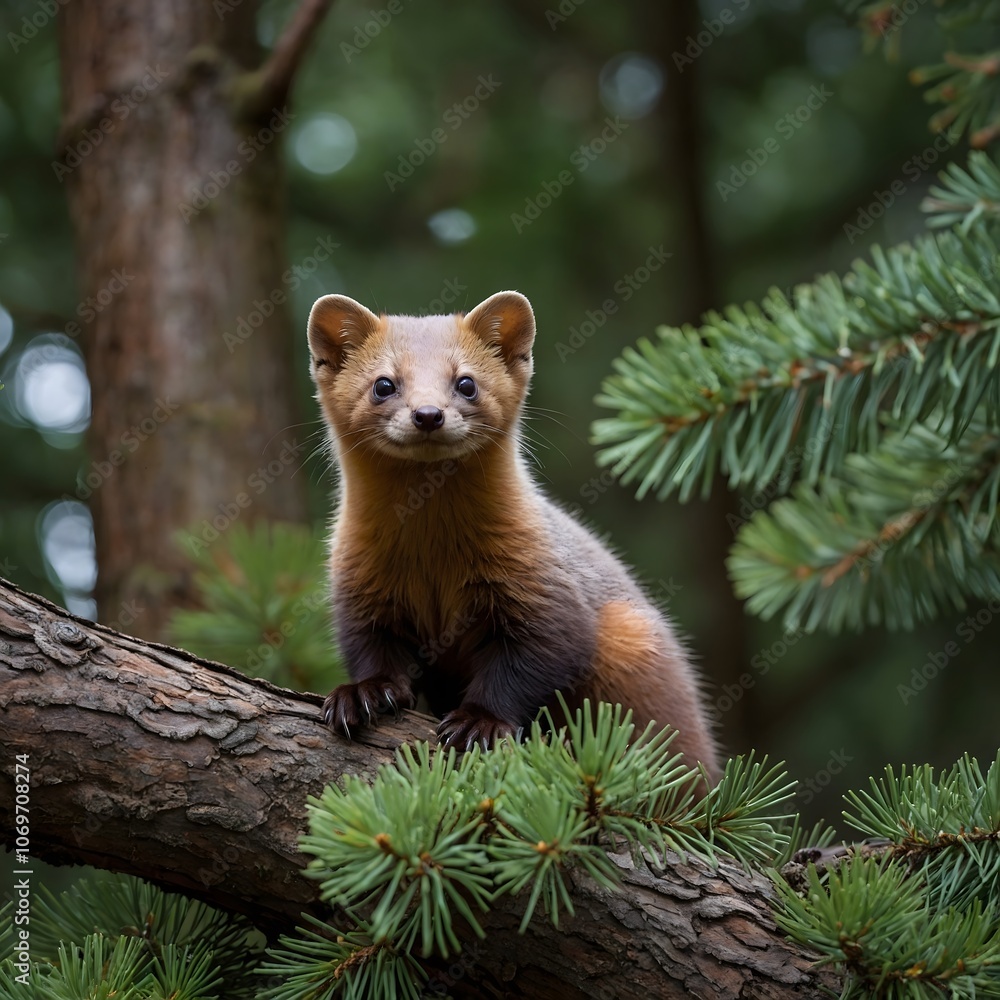 Above the Canopy: A Pine Marten's Curious View Above the Canopy: A Pine Marten's Curious View