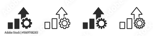 Efficiency vector icons set. Productivity icon. Operational excellence icon