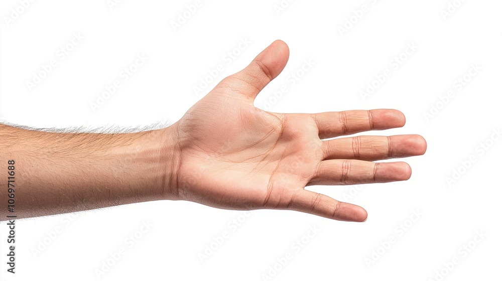 Gesture of an Open Hand Isolated on White Background Gesture of an Open Hand Isolated on White Background