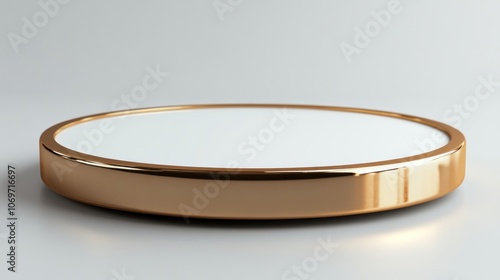 Circular Gold Platform with White Surface