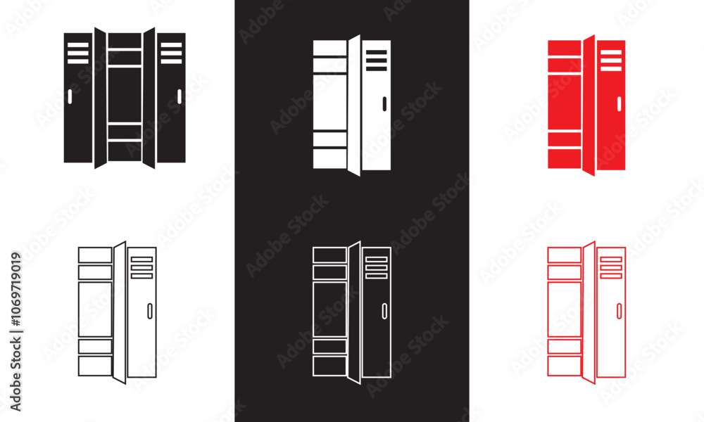 Lockers icon . isolated on white and black background. EPS 10 Lockers icon . isolated on white and black background. EPS 10