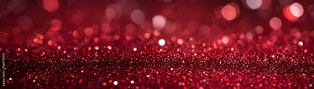 Abstract Red Glitter Texture with Bokeh Lights Abstract Red Glitter Texture with Bokeh Lights