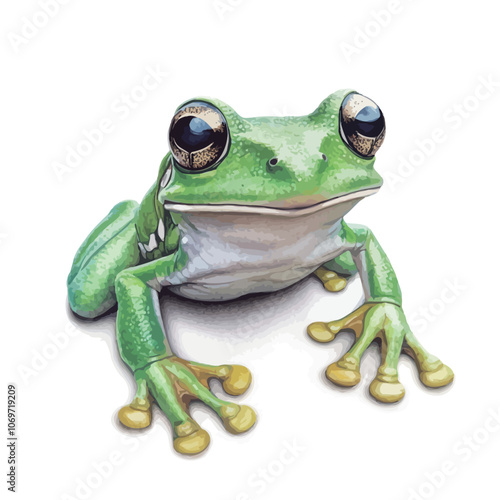 Frog on a white background, 3d rendering. Computer digital drawing.