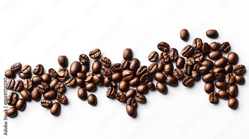 Coffee Beans Scattered on White Background Coffee Beans Scattered on White Background