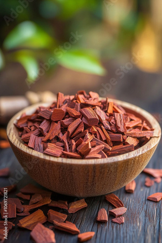 Red sandalwood chips photo