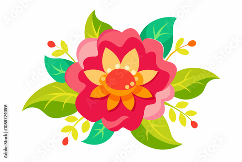  Simple illustration of flower vector