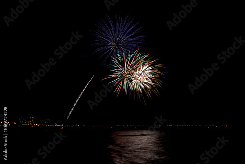 Obraz na płótnie Coney Island Beach Fireworks w salonie