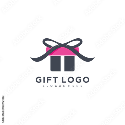 Gift box icon vector logo design with creative concept Premium Vector