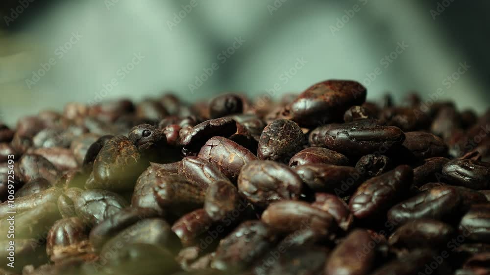 close up of beans, cocoa bean close up of beans, cocoa bean