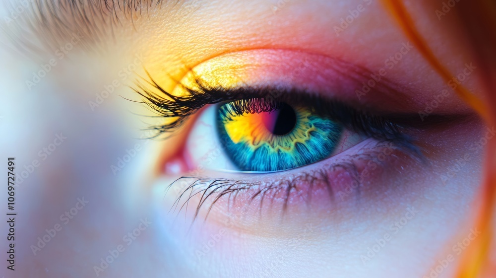 Close up of tired half closed human eye Close up of tired half closed human eye