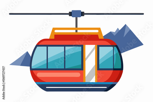 Modern cable car transport icon isolated