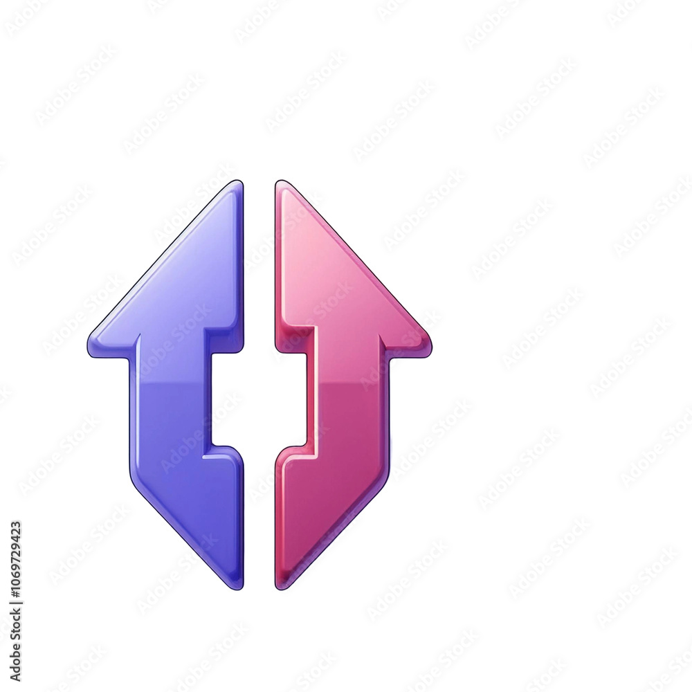Double-Sided Arrow for Comparison on White Background Double-Sided Arrow for Comparison on White Background