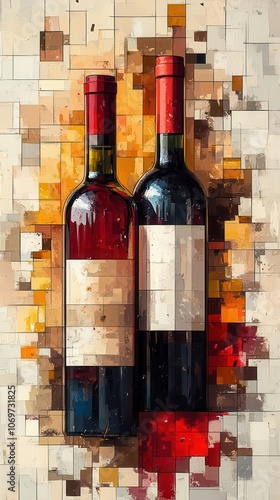 vintage wine bottles both red and white beautifully arranged capturing the essence of sophistication and indulgence in handedited generative ai art photo