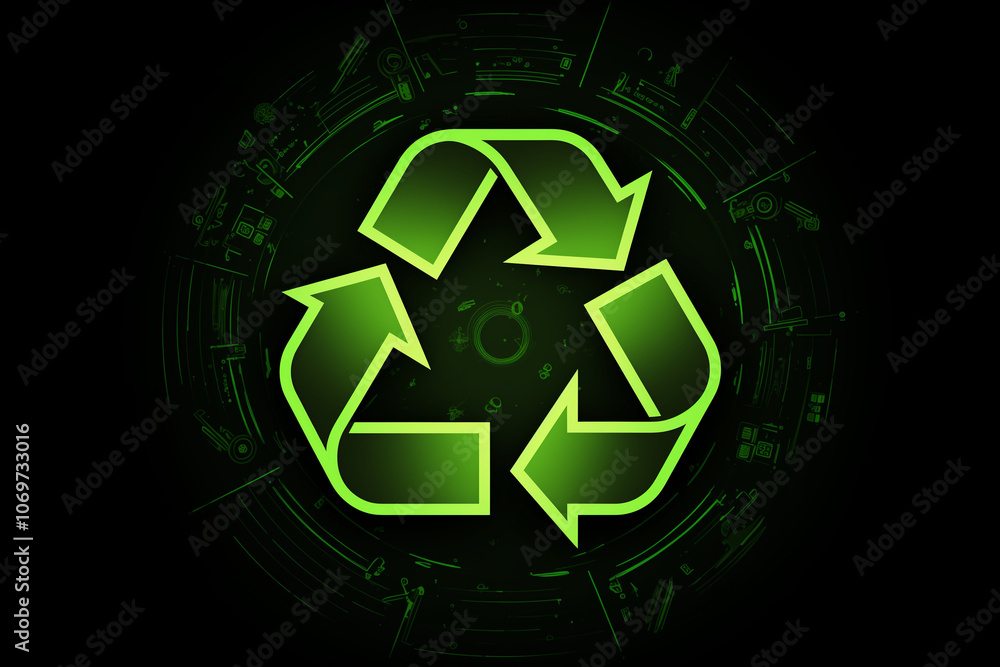 Green Eco Recycle Arrows, Recycled Icon and Rotation Cycle Symbol with Arrows Green Eco Recycle Arrows, Recycled Icon and Rotation Cycle Symbol with Arrows