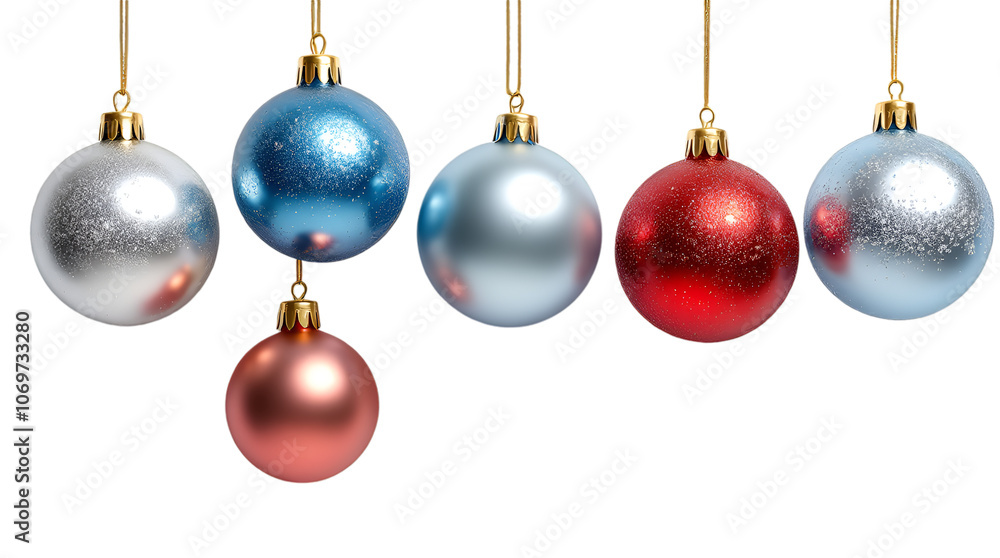 Sparkling Christmas Ornaments Hang Against a isolated on transparent white background, png Sparkling Christmas Ornaments Hang Against a isolated on transparent white background, png