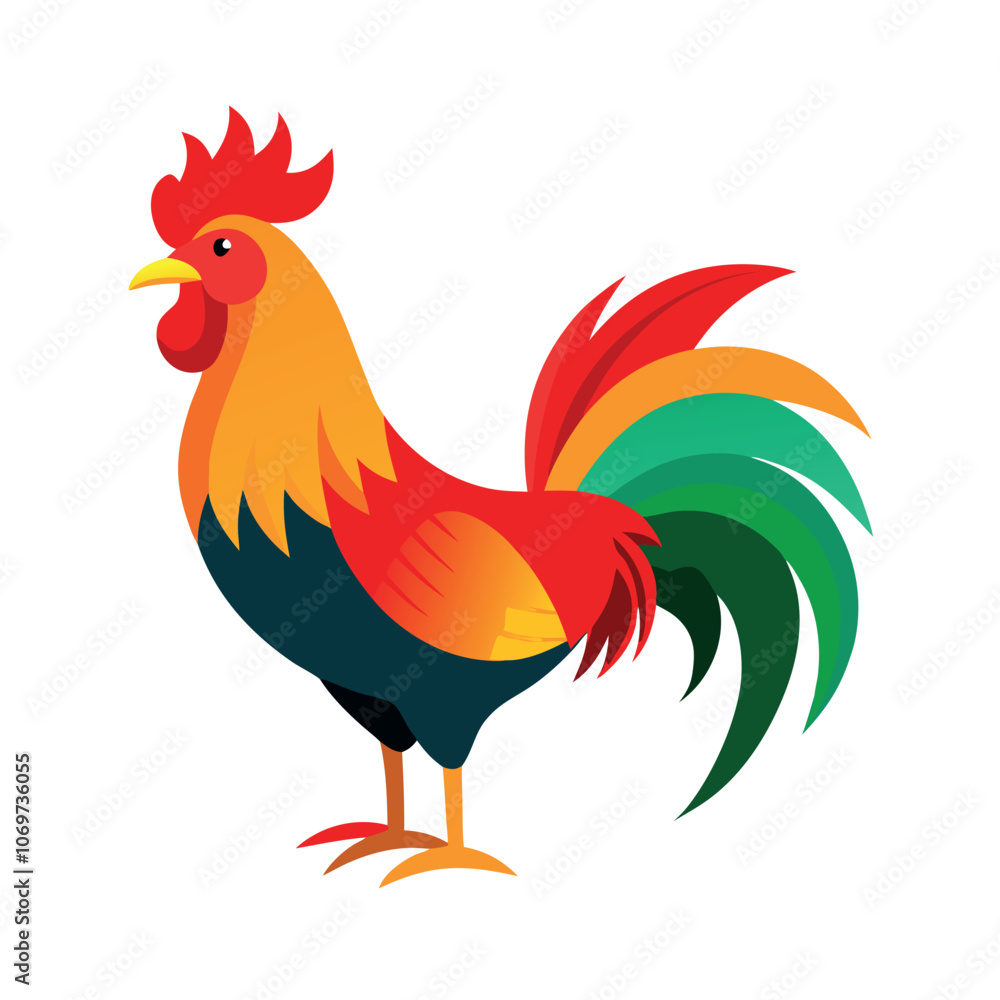 Fototapeta premium a rooster vector art illustration isolated white background