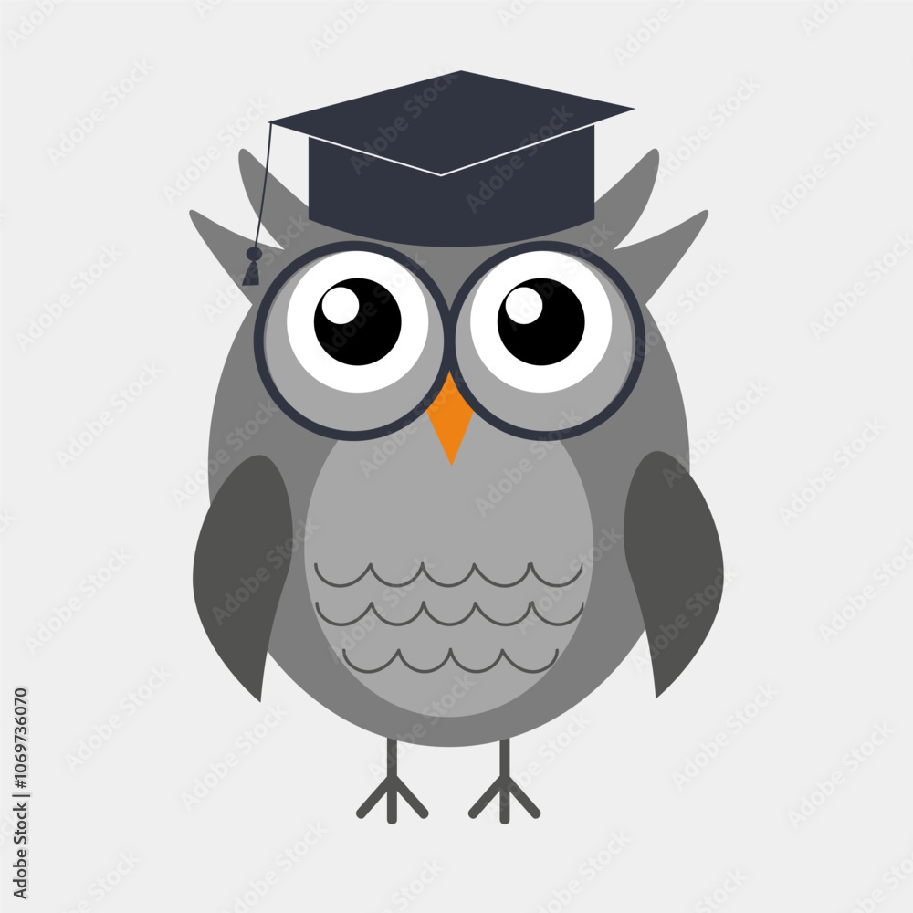 Cartoon owl on grey background. Vector Cartoon owl on grey background. Vector