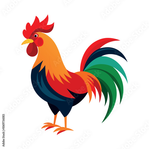 Obraz na płótnie a rooster vector art illustration isolated white background w salonie