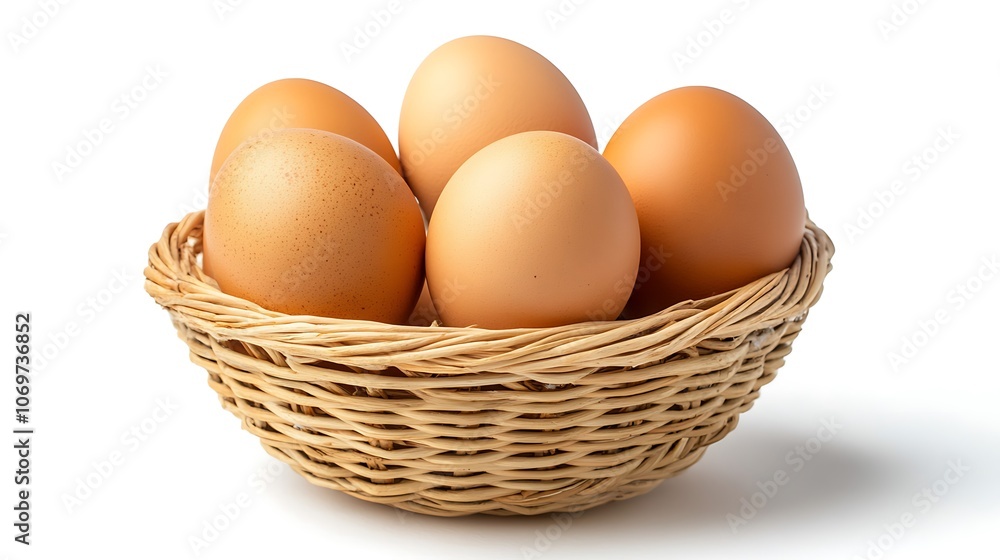 Basket of Fresh Eggs Basket of Fresh Eggs