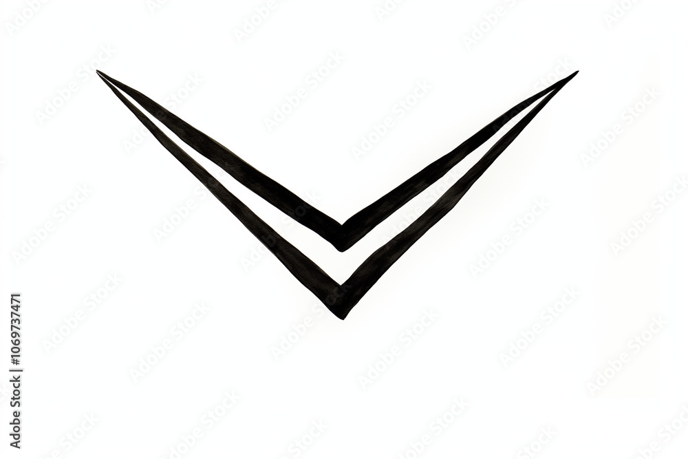 Hand painted, hand draw sketchy curve arrow black marker pen arrow sign on paper isolated on white background. This has clipping path Hand painted, hand draw sketchy curve arrow black marker pen arrow sign on paper isolated on white background. This has clipping path