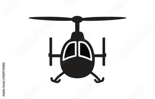 Helicopter vector icons on white background