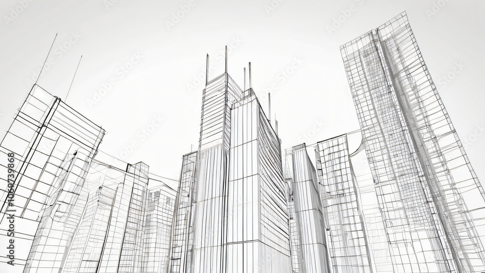 Fototapeta premium sketch of building