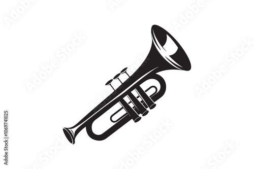 Trumpet Silhouette vector illustration, Trumpet Silhouette, Trumpet Silhouette, PNG 