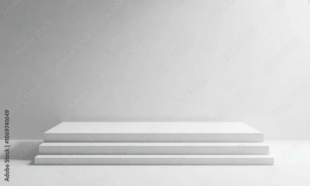 3d rendered white podium on a grey background 3d rendered white podium on a grey background