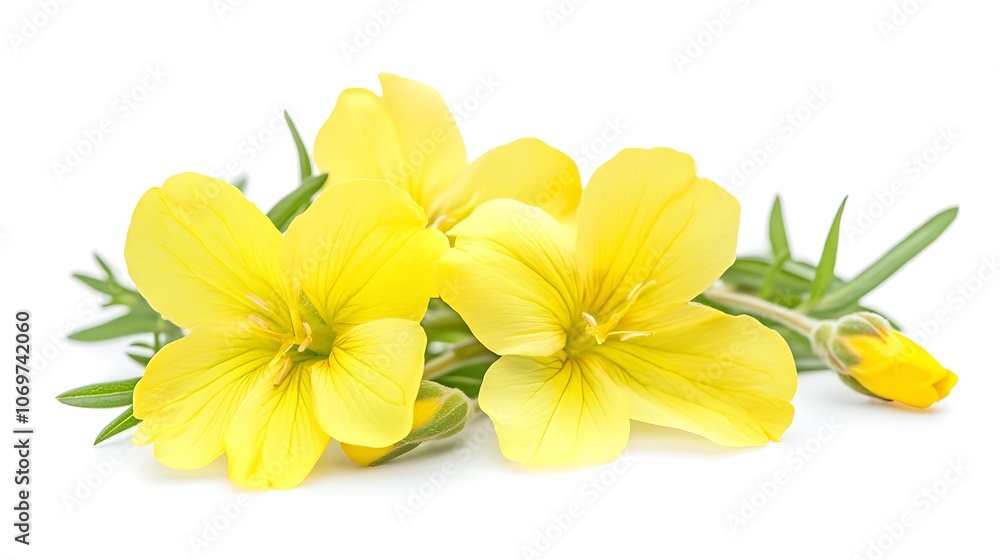 Fototapeta premium Yellow Flowers on White Background