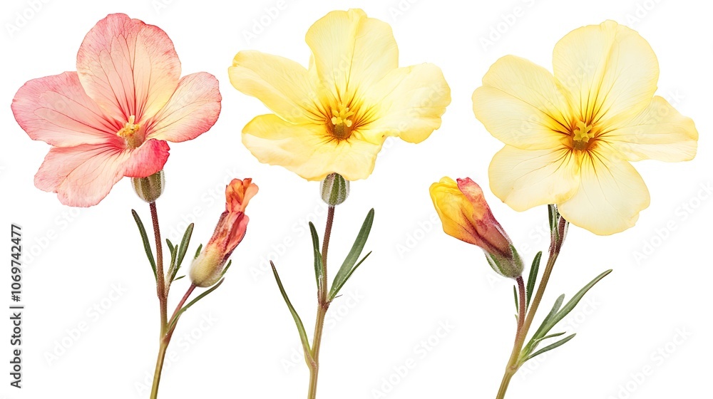 Yellow Flowers on White Background Yellow Flowers on White Background