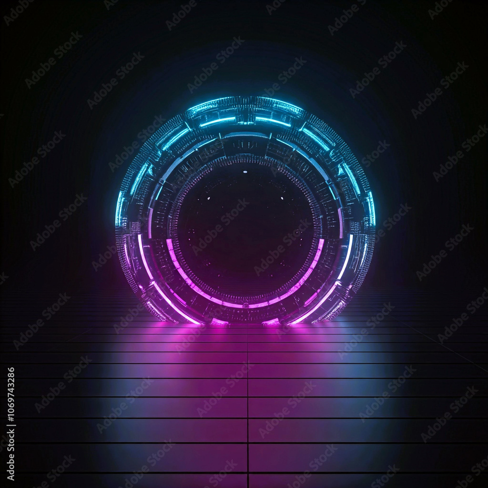 Abstract background with blue purple circles and lines for technology and futuristic concept design. Abstract background with blue purple circles and lines for technology and futuristic concept design.