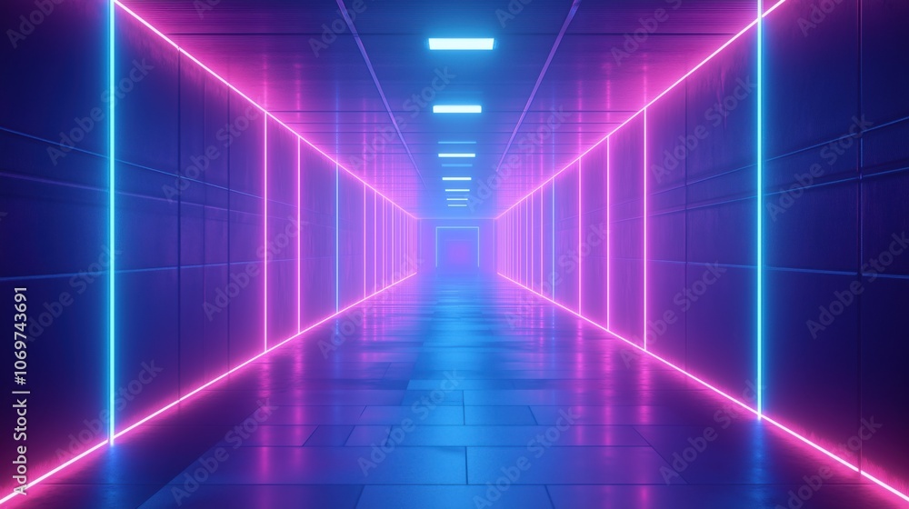 Fototapeta premium neon blue background