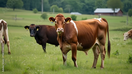 Cows grazing in a field