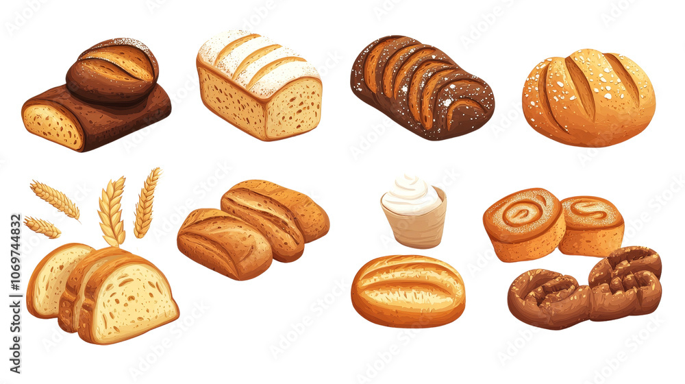 Variety of Breads and Pastries, Bakery , Bread Variety of Breads and Pastries, Bakery , Bread