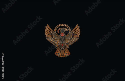 Egyptian falcon bird horus design vector logo