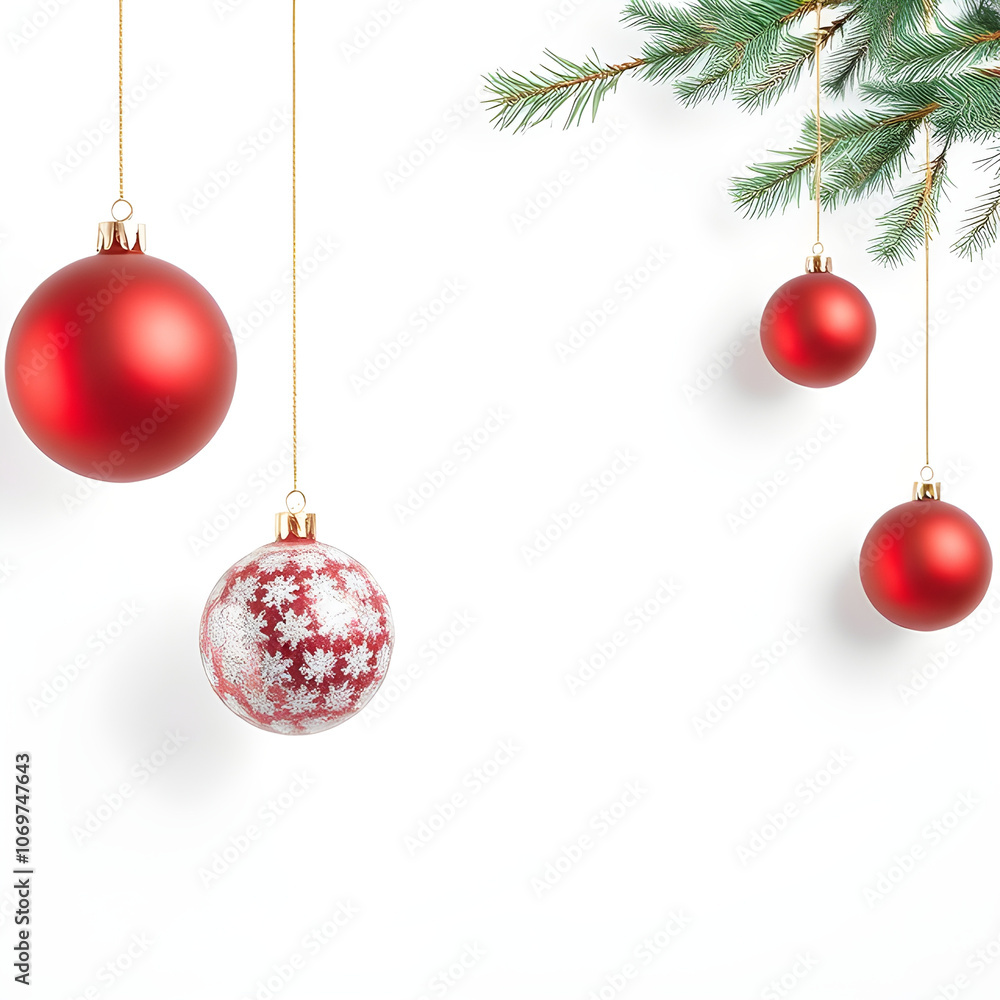 Christmas ball ornaments with solid white background fit for greetings card, graphic design material, etc. Christmas ball ornaments with solid white background fit for greetings card, graphic design material, etc.